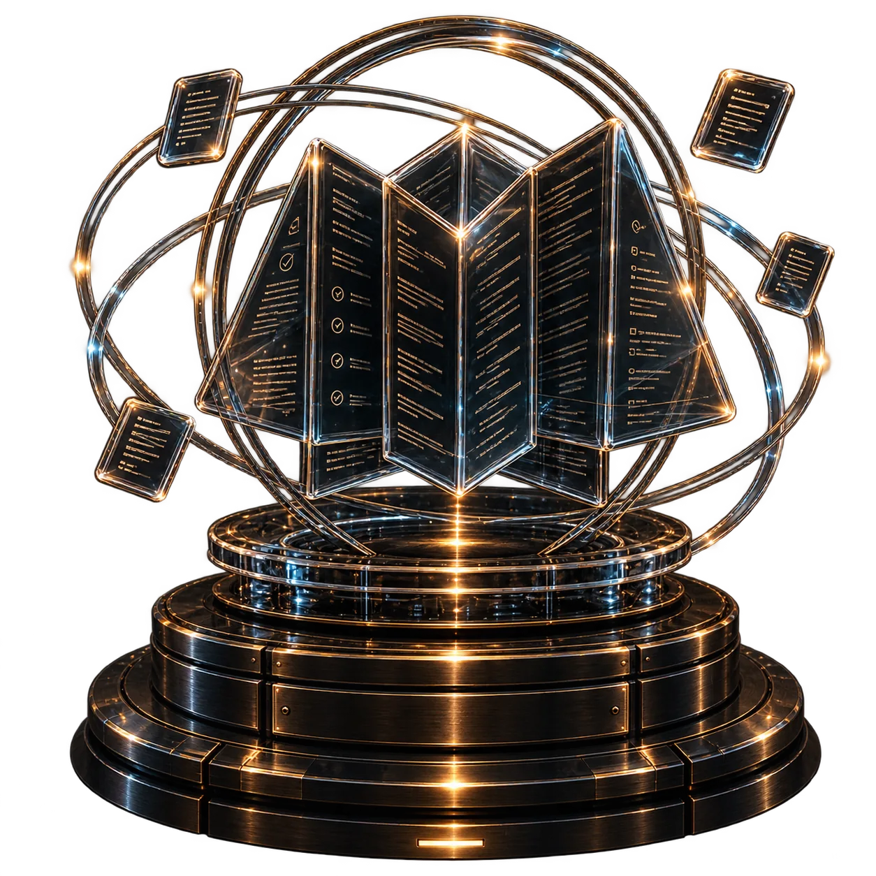 Orbital Play evidence analysis sculpture